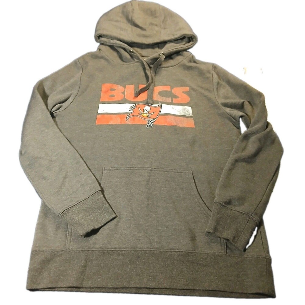 Official Fanatics Brand Men's Gray NFL Tampa Bay Buccaneers Hoodie Size M Medium